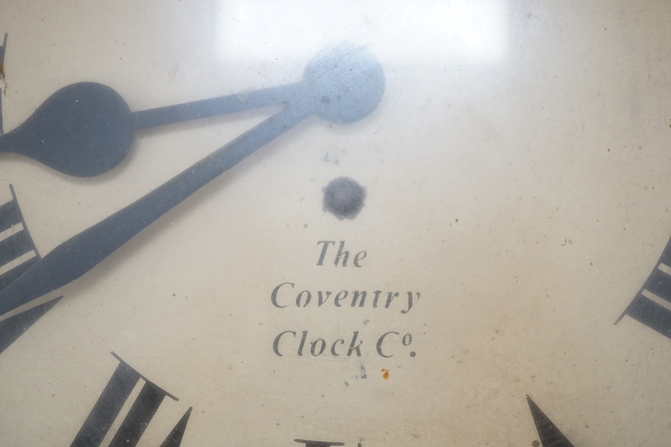 A Victorian dial clock retailed by The Coventry Clock Co. 37cm diameter